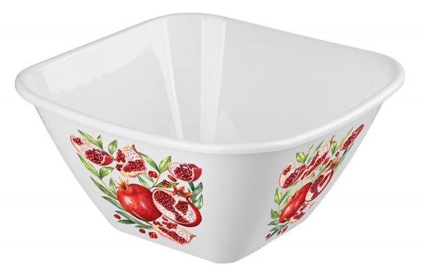 Square bowl "Bergamo" 4l with decor (white) 221155029/01